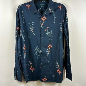 Perry Ellis | Men’s‎ XL Slim Fit Navy Floral Button Casual Shirt